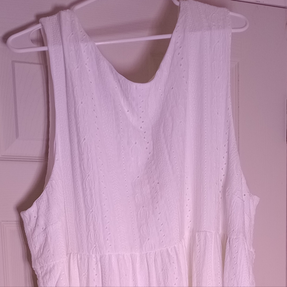 Rewind 3x white eyelet tank dress